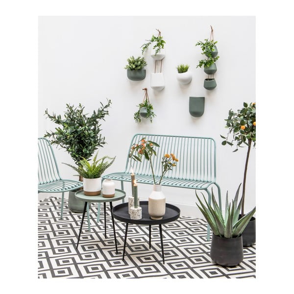 Matně bílé dvojité závěsné keramické květináče PT LIVING Skittle Doble-image-1