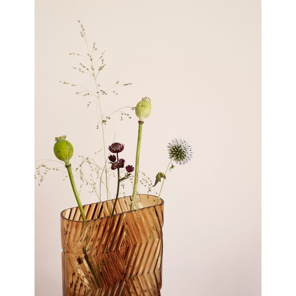 Oranžist klaasist vaas Deco, kõrgus 18 cm - Hübsch-image-1