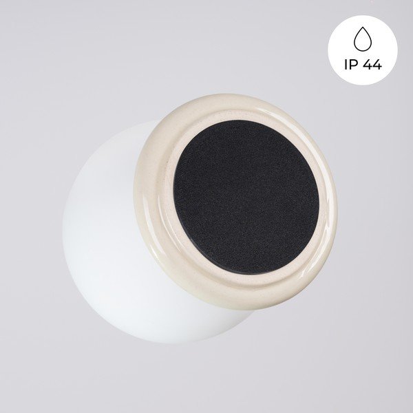 Beež keraamiline laelamp klaasist varjuga, ø 12 cm Farsa - Sollux-image-4