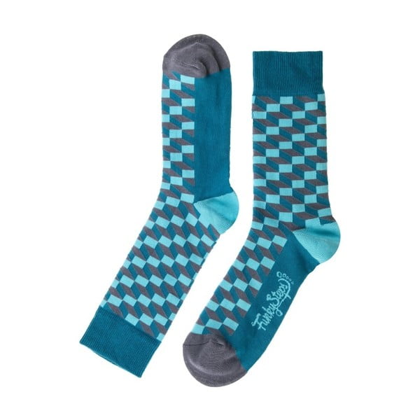 Modré ponožky Funky Steps Cube, velikost 39 – 45