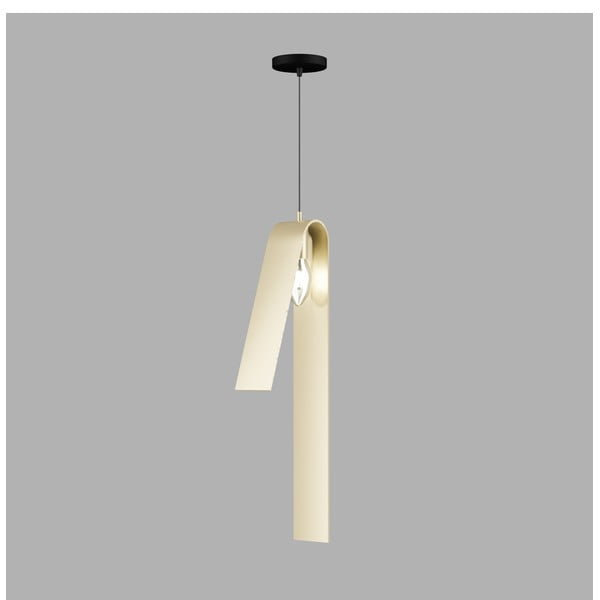 Must-kuldne rippvalgusti metallist varjuga Fold - Squid Lighting