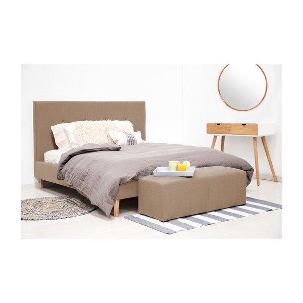 Postel ve velbloudí hnědé barvě Vivonita Kent Linen, 200 x 140 cm-image-4