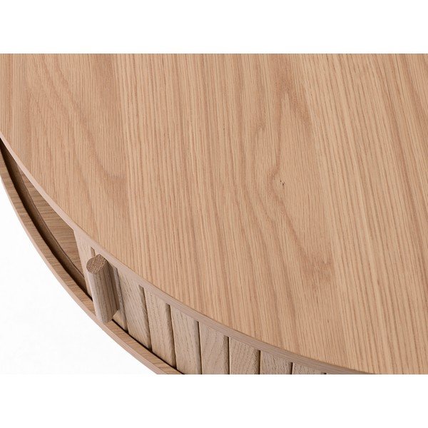 Ümmargune kohvilaud tammepuust heledas naturaalses värvitoonis, ø 85 cm Meta - Unique Furniture-image-4