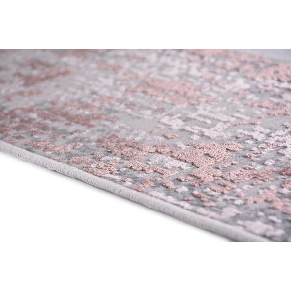 Roosa-hallid puuvillased trepiastme vaibad 16 tk 25x65 cm komplektis Milano Pembe - Vitaus-image-2