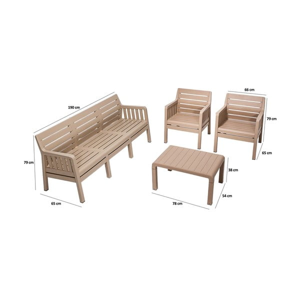 Beež aiamööbli komplekt 5-le Lara - Floriane Garden-image-2