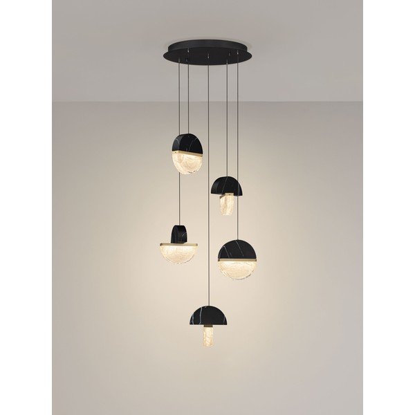 Must metallist hämardatav LED-ripatslamp ø 46 cm Dorin - Nova Luce-image-4