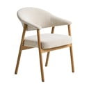 Kreemid söögitoolid tammepuidust käetugedega 2tk komplektis Elk - Unique Furniture