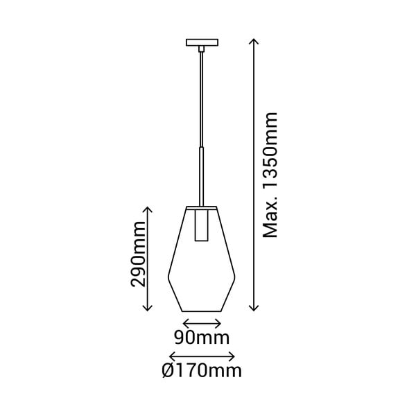Must rippvalgusti , kõrgus 120 cm Lily - SULION-image-3