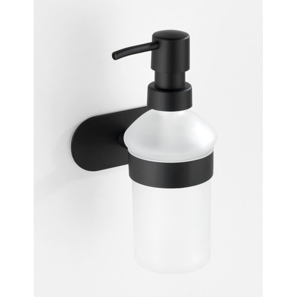 Seinale paigaldatav seebidosaator matt musta roostevabast terasest Turbo-Loc® hoidikuga Orea - Wenko-image-1