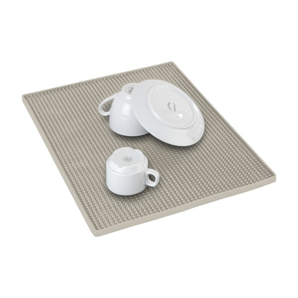 Beež kummist nõudekuivatusalus 40x30 cm Maxi - Wenko