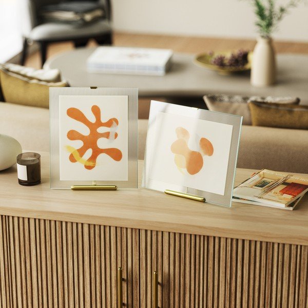 Kuldne klaasist seisev raam 26x30,5 cm Flute - Umbra-image-1