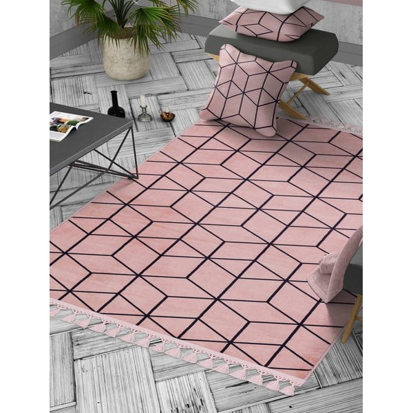 Roosa pestav vaip 160x100 cm - Vitaus-image-1