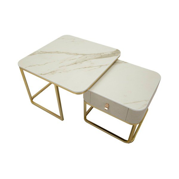 Kreemid/kuldsed diivanilauad 2 tk komplektis 50x70 cm Beauty - Mauro Ferretti-image-4