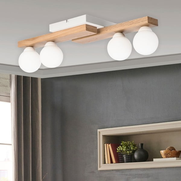 Valge laevalgusti klaasist varjuga ø 12 cm Cortina - LAMKUR-image-1