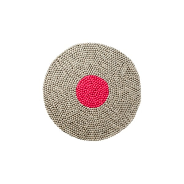 Vlněný koberec Wool Mat Round Pink, 90x90 cm