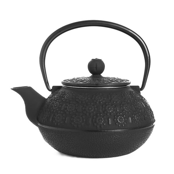 Černá litinová čajová konvice Bambum Taşev Linden, 800 ml