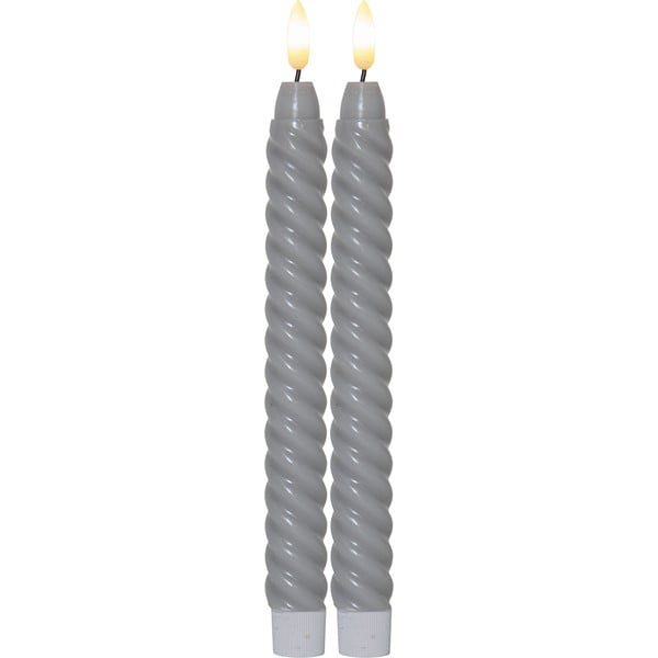 Komplekt 2 halli vaha LED küünalt, kõrgus 25 cm Flamme Swirl Antique - Star Trading