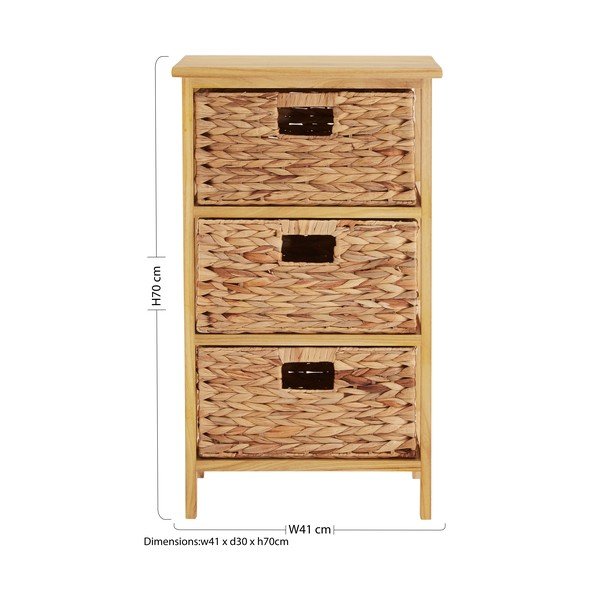 Kõrge täispuidust paulowniast kummut 41x70 cm - Premier Housewares-image-2