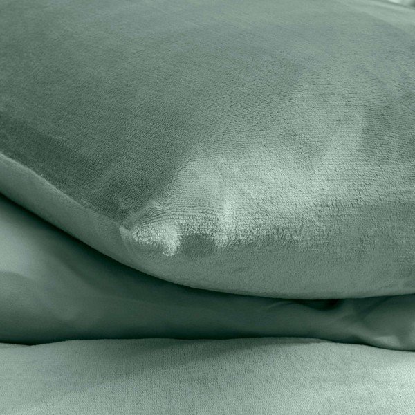 Roheline 3-osaline kaheinimese/ülipikk mikroflanellvoodipesukomplekt 240x220 cm Flanou - douceur d'intérieur-image-2