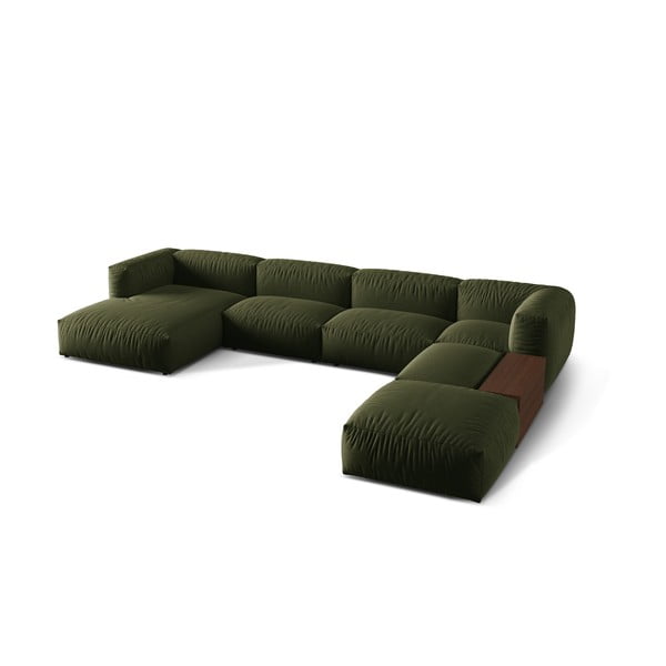 Roheline modulaarne nurgadiivan (parem nurk/U-kujuline) Martina - Micadoni Home-image-1