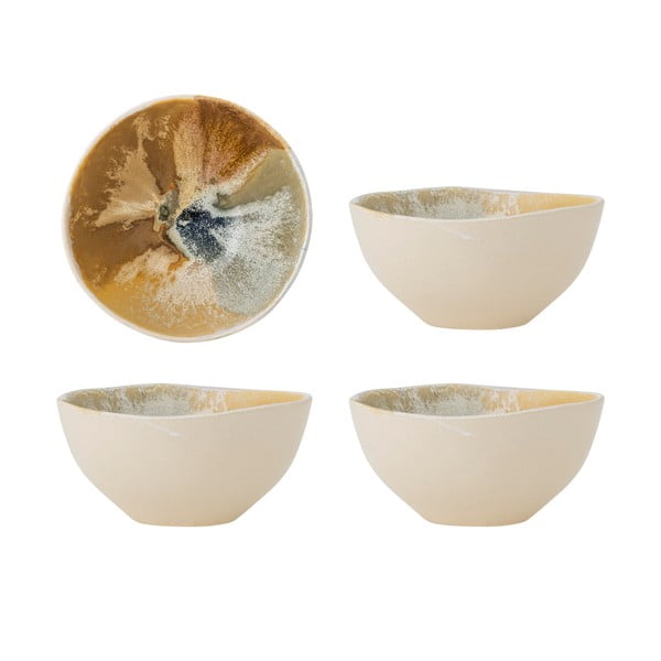 Kreemid kivikeraamikast kausid 4tk komplektis 525 ml Lacey - Bloomingville