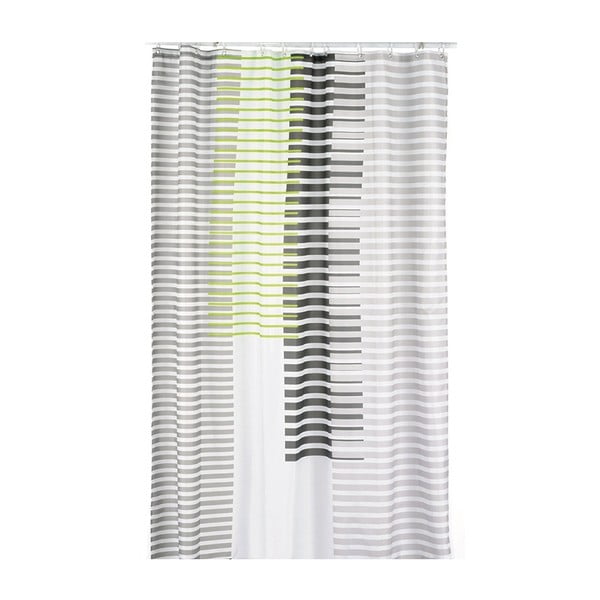 Sprchový závěs Lamara, šedý/zelený, 180x200 cm