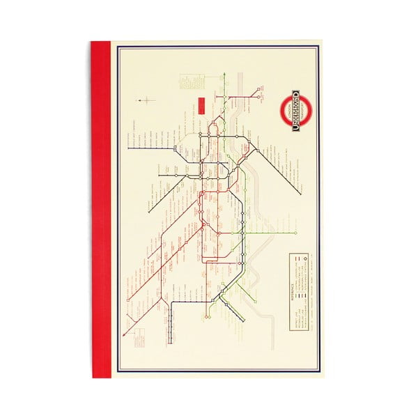 Märkmik 60 lehekülge A5 formaadis Heritage Tube Map - Rex London