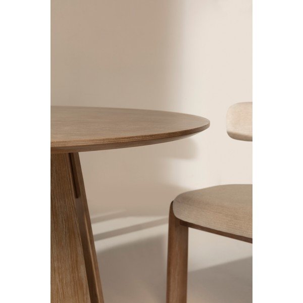 Ümmargune söögilaud tammepuust dekooriga ø 120 cm Zuri - MOME-image-3