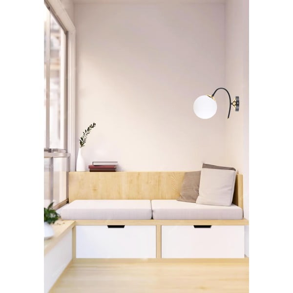 Must-valge seinavalgusti ø 15 cm Yoyo – Squid Lighting-image-1