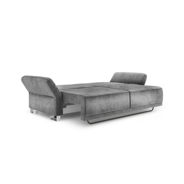 Šedý třímístná rozkládací pohovka se sametovým potahem Windsor & Co Sofas Pyxis-image-3