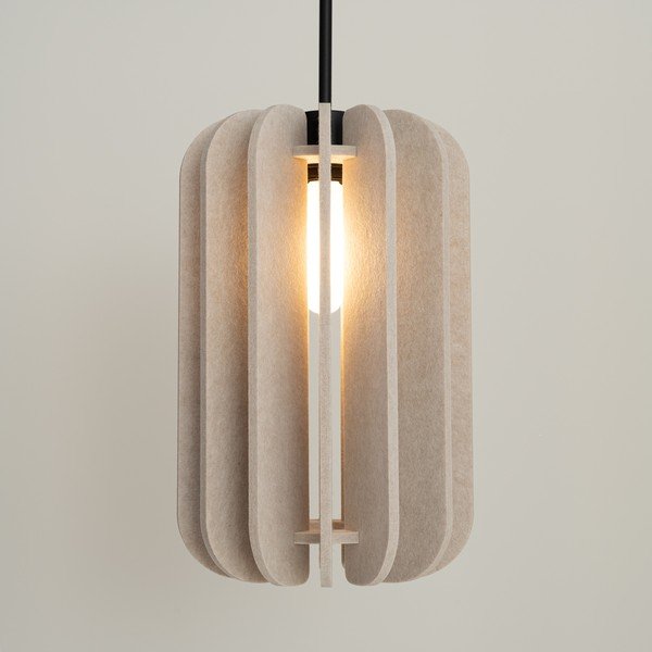 Beež metallist ripplamp tekstiilist varjuga, ø 27 cm Elom - Sollux-image-2
