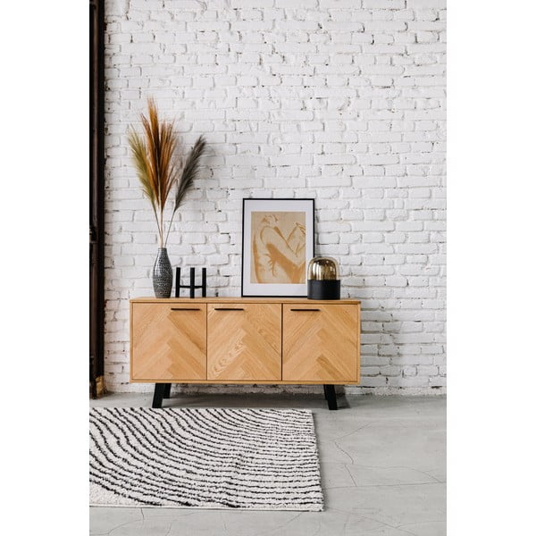 Madal kapp tammepuust 150x71 cm Brighton - Actona-image-1