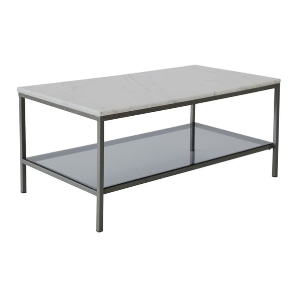 Mramorový konferenční stolek s šedou konstrukcí RGE Ascot, šířka 110 cm