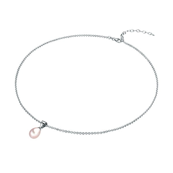 Stříbrný náhrdelník s fialovou perlou Chakra Pearls, 42 cm