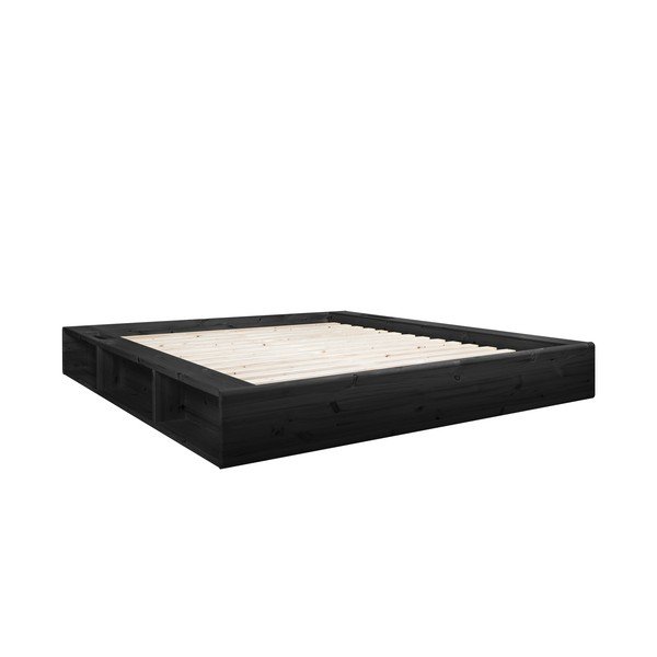 Mustast täispuidust kaheinimese voodi koos panipaigaga ja must futon Comfort , 180 x 200 cm Ziggy - Karup Design-image-3
