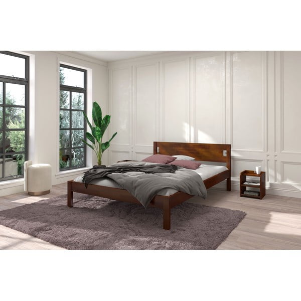 Tumepruun üheinimesevoodi männipuidust 90x200 cm Laxbaken - Skandica-image-1