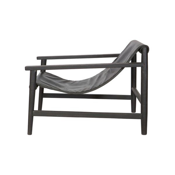 Černé kožené křeslo BePureHome Sling-image-2