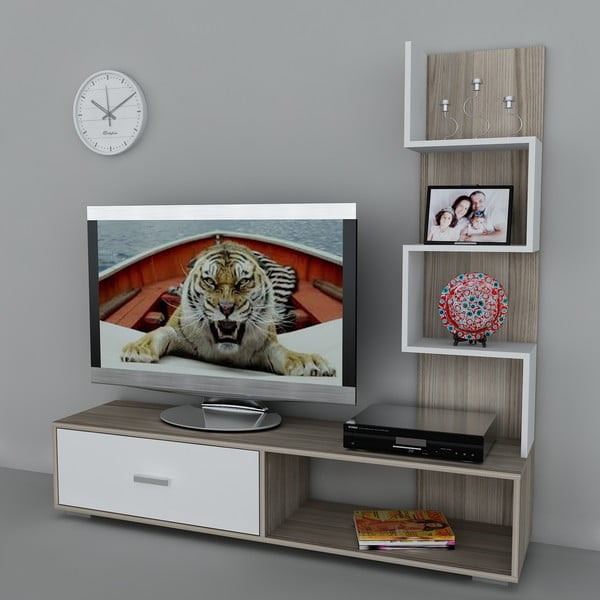 Televizní stěna Akay Cordoba/White, 39x160x160 cm
