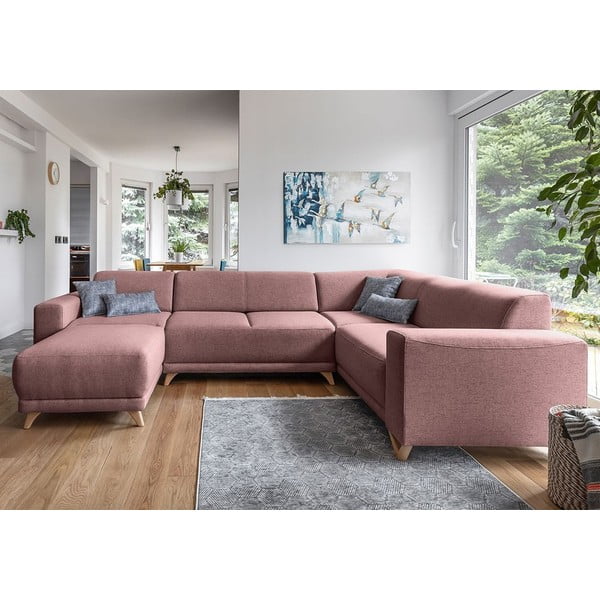 Roosa panipaigaga nurgadiivanvoodi (parem nurk/"U" kujuline) Classy Sophie – Miuform-image-1