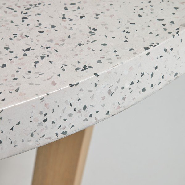 Valge kiviplaadiga aialaud, ø 120 cm Shanelle - Kave Home-image-1