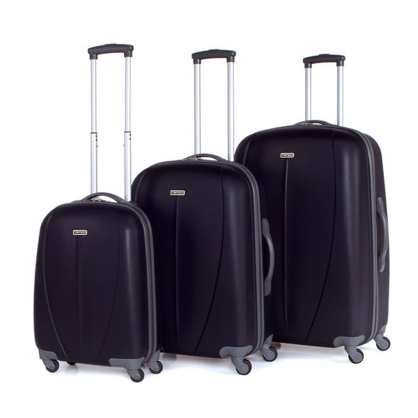 Sada 3 tmavě modrých cestovních kufrů na kolečkách Arsamar Wright