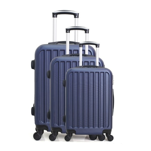Sada 3 modrých cestovních kufrů na kolečkách Hero Tokyo
