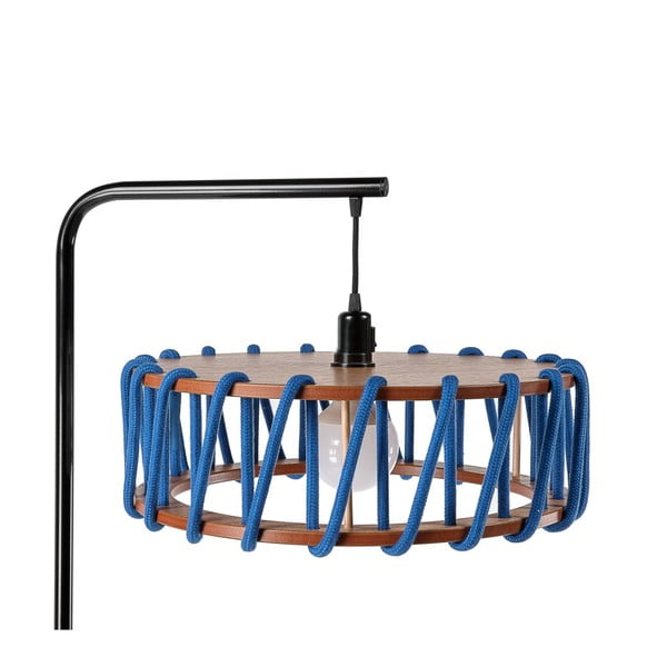 Musta konstruktsiooniga ja suure sinise varjuga põrandalamp Macaron - EMKO-image-1