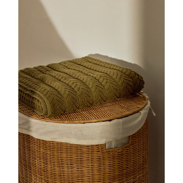 Roheline puuvillane froteerätik 30x50 cm Rune - Kave Home-image-1