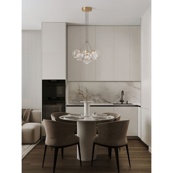Messingivärvi klaasist hämardatav LED-rippvalgusti, läbimõõduga 42 cm Blazik - Nova Luce-image-4