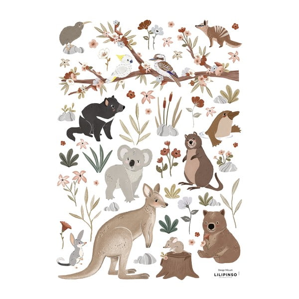 Kleebisleht 30x42 cm Australian Animals - Lilipinso