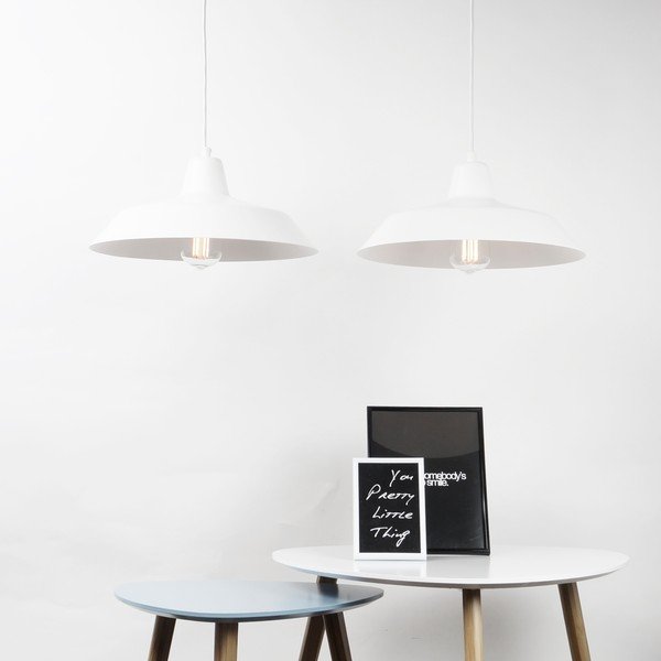 Valge rippvalgusti metallist lambivarjundiga ø 35 cm Cinco - Sotto Luce-image-1