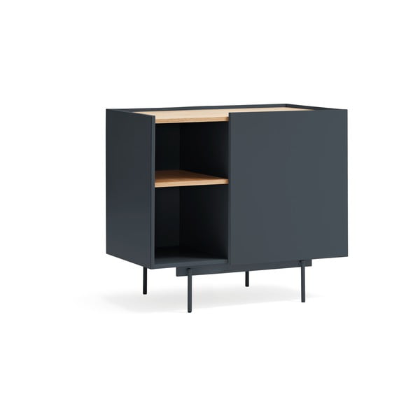 Antratsiitne-puiduvärvi tammedekooriga madal kummut 90x78 cm Otto - Teulat-image-1