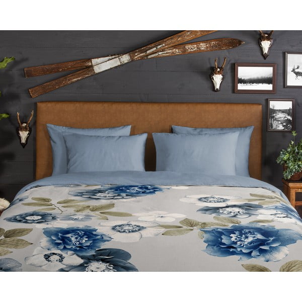 Sinihall flanellist voodipesu üheinimesevoodile 140x200 cm Gabin - Good Morning-image-2