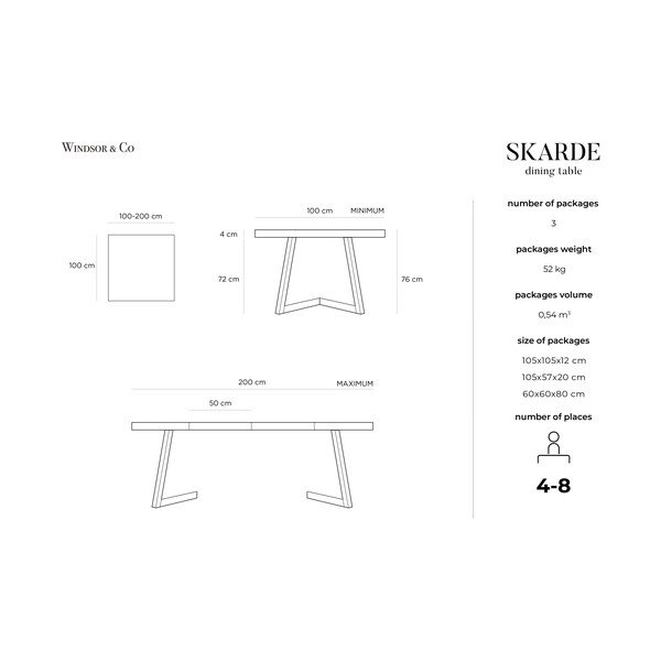 Rozkládací stůl z masivního dubového dřeva Windsor & Co Sofas Skarde, ø 100 cm-image-4
